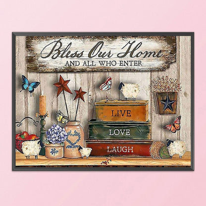 Bookshelf - 11CT Counted Cross Stitch 40*50CM