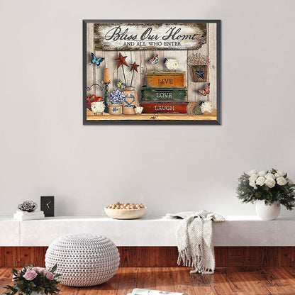 Bookshelf - 11CT Counted Cross Stitch 40*50CM