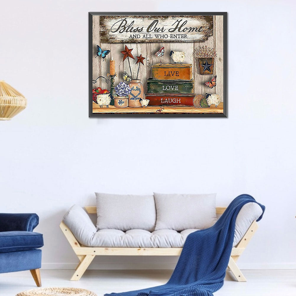 Bookshelf - 11CT Counted Cross Stitch 40*50CM