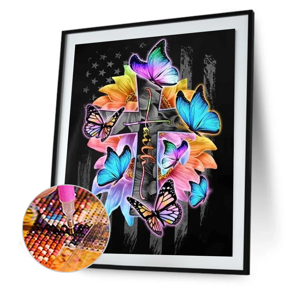 Cross - Full Round Drill Diamond Painting 30*40CM