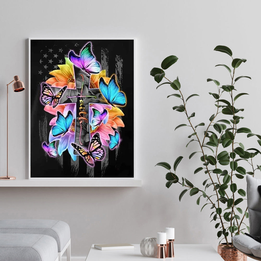 Cross - Full Round Drill Diamond Painting 30*40CM