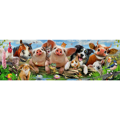 Group Photo Of Animals - 11CT Counted Cross Stitch 30*90CM