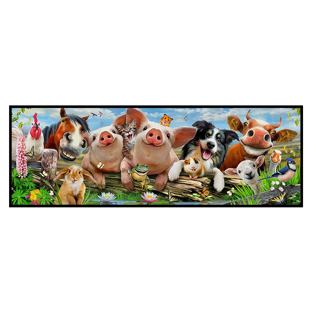 Group Photo Of Animals - 11CT Counted Cross Stitch 30*90CM