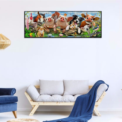 Group Photo Of Animals - 11CT Counted Cross Stitch 30*90CM