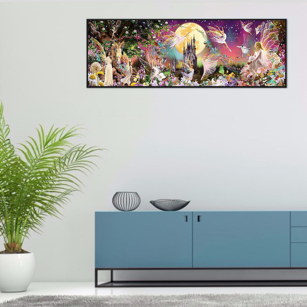 Fairies And Castle - 11CT Counted Cross Stitch 30*90CM