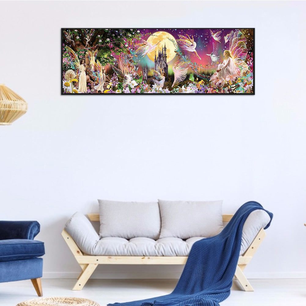 Fairies And Castle - 11CT Counted Cross Stitch 30*90CM