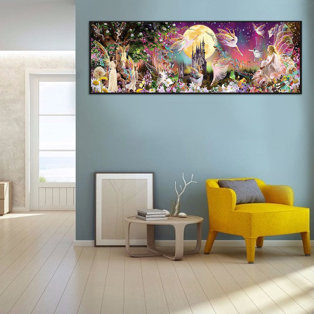 Fairies And Castle - 11CT Counted Cross Stitch 30*90CM