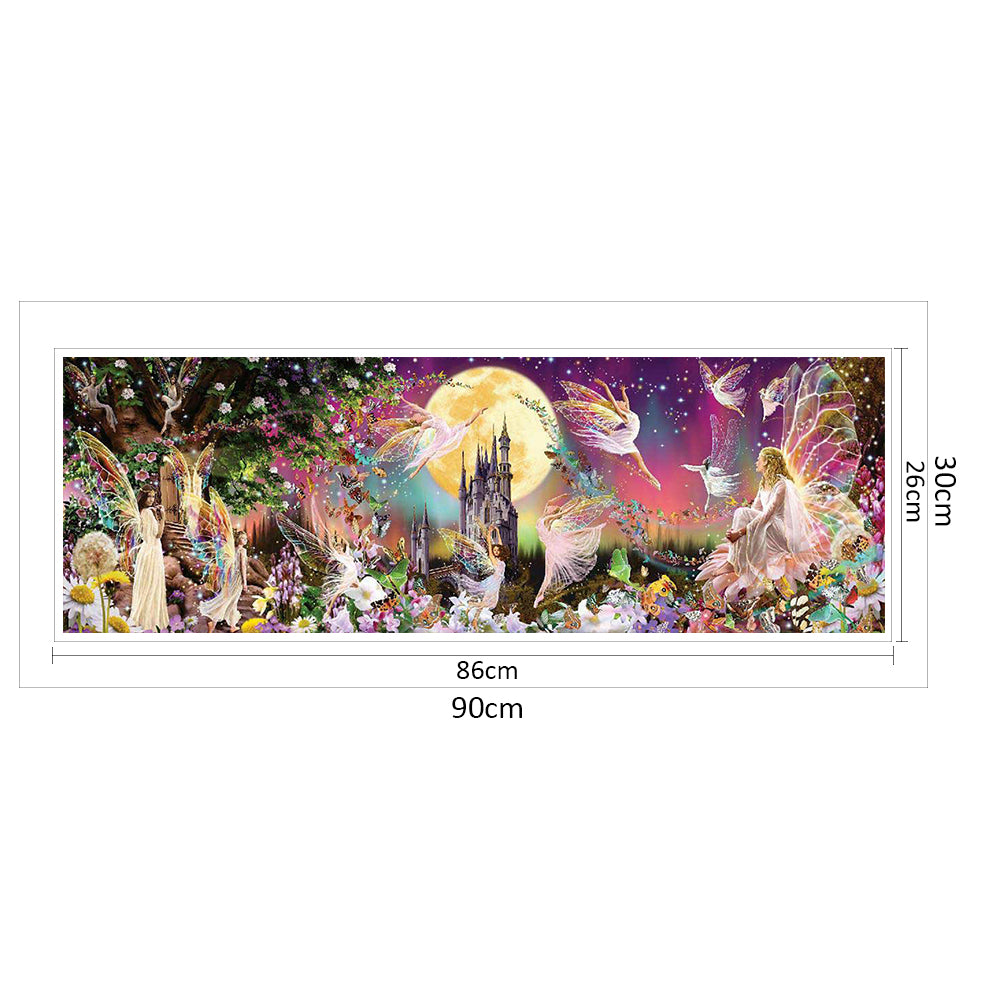 Fairies And Castle - 11CT Counted Cross Stitch 30*90CM