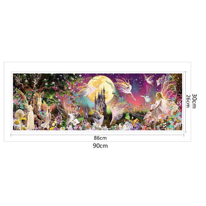 Fairies And Castle - 11CT Counted Cross Stitch 30*90CM