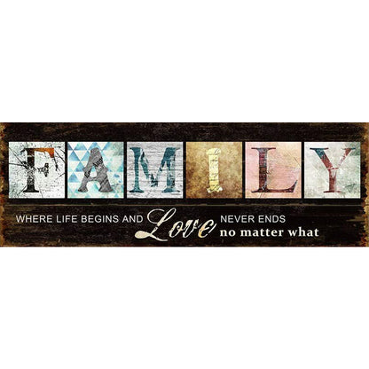 Family Letters - 11CT Counted Cross Stitch 30*90CM