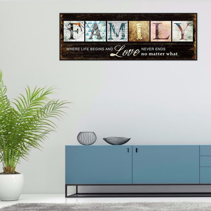 Family Letters - 11CT Counted Cross Stitch 30*90CM