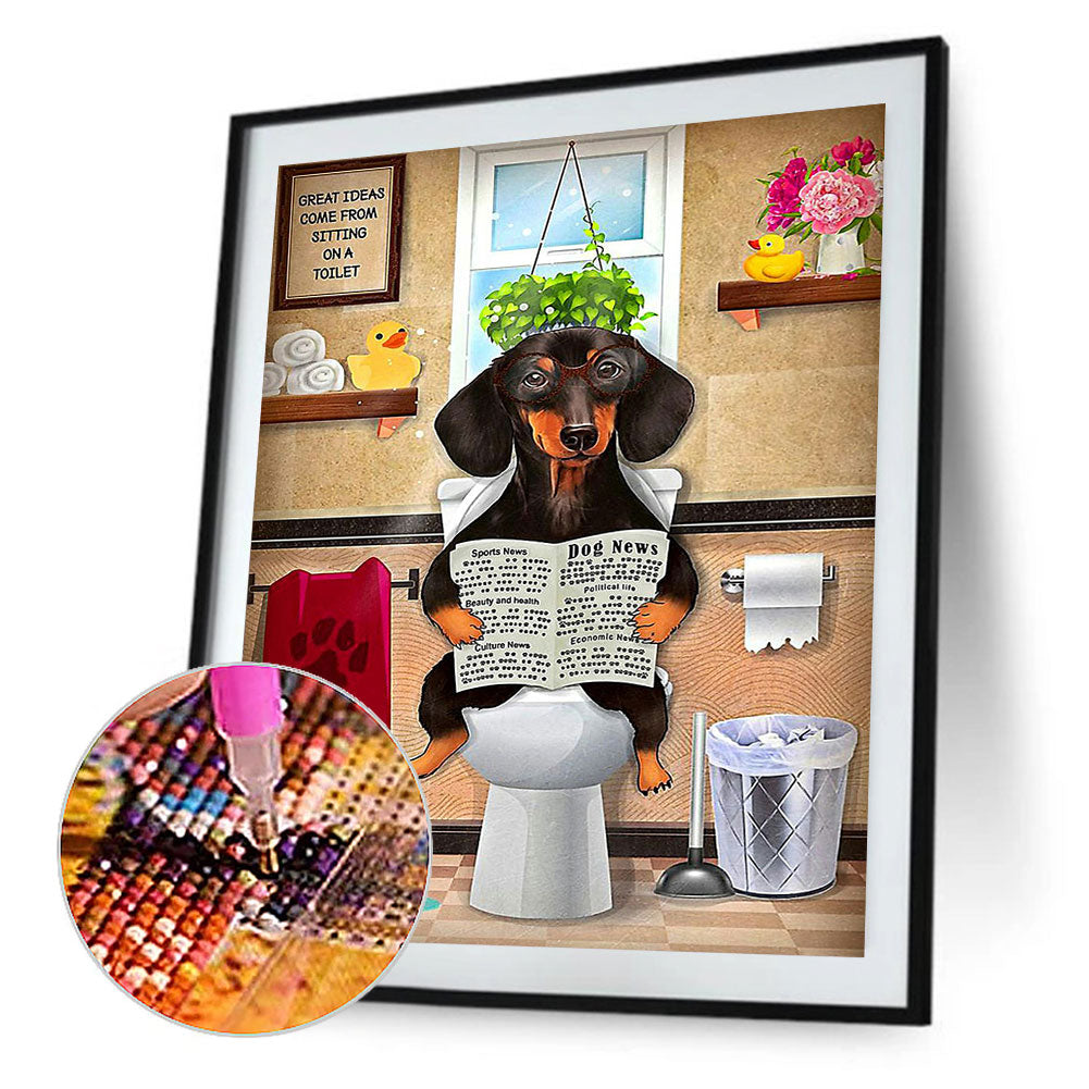 Dog - Full Round Drill Diamond Painting 30*40CM