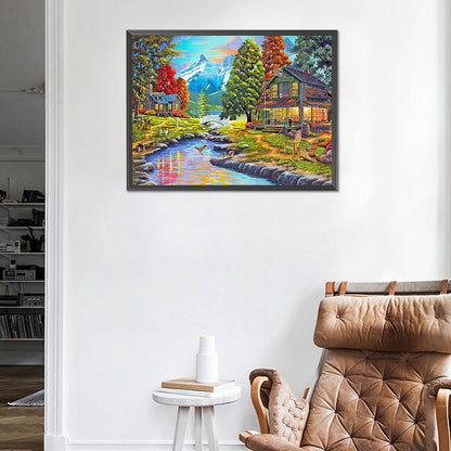 River Hut - Full Round Drill Diamond Painting 60*50CM