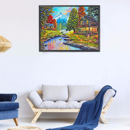River Hut - Full Round Drill Diamond Painting 60*50CM