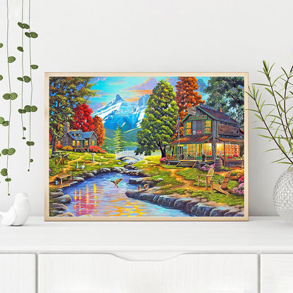 River Hut - Full Round Drill Diamond Painting 60*50CM