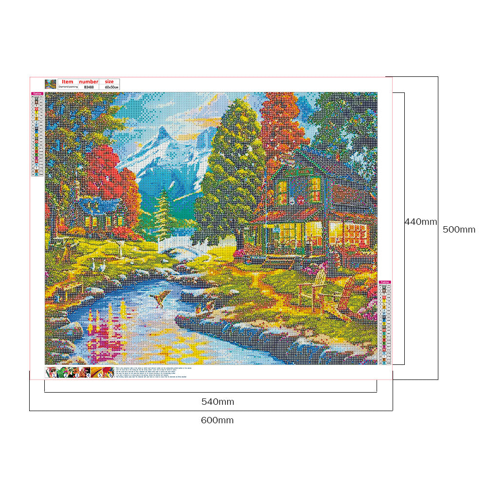 River Hut - Full Round Drill Diamond Painting 60*50CM