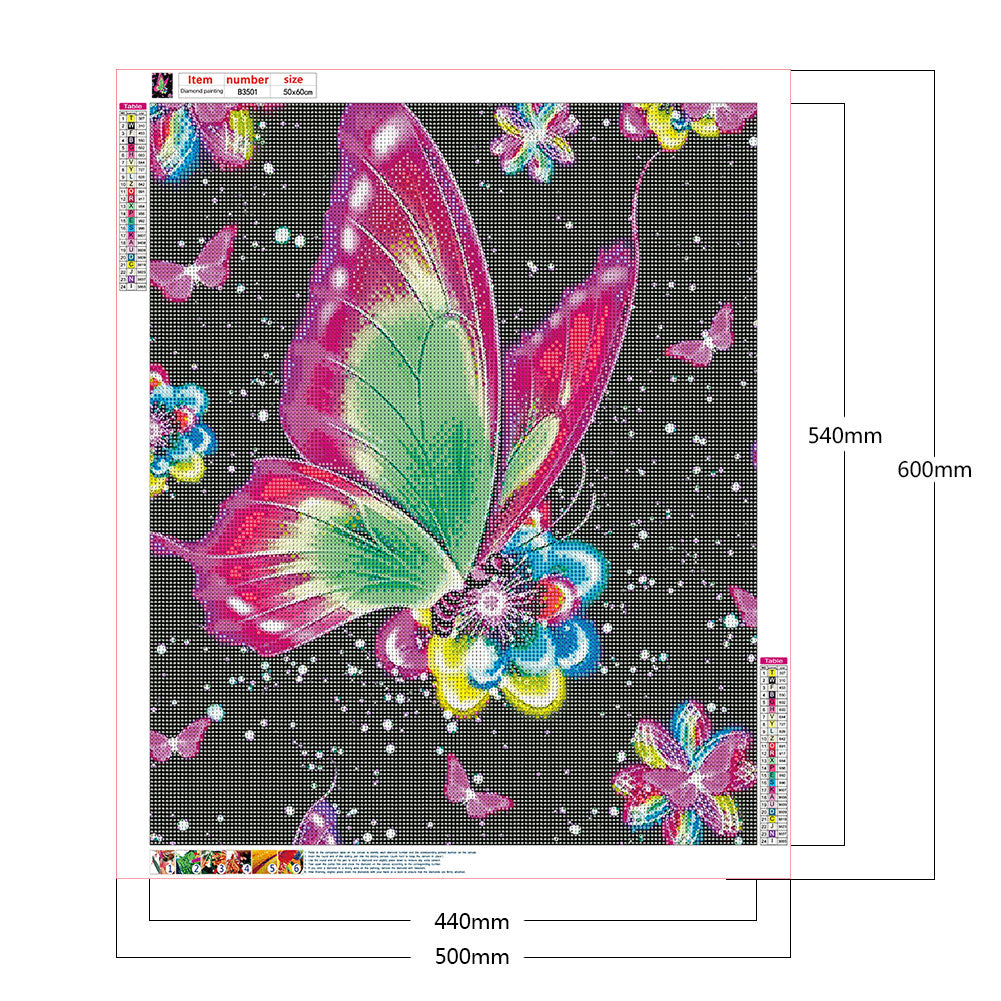 Butterfly - Full Round Drill Diamond Painting 50*60CM
