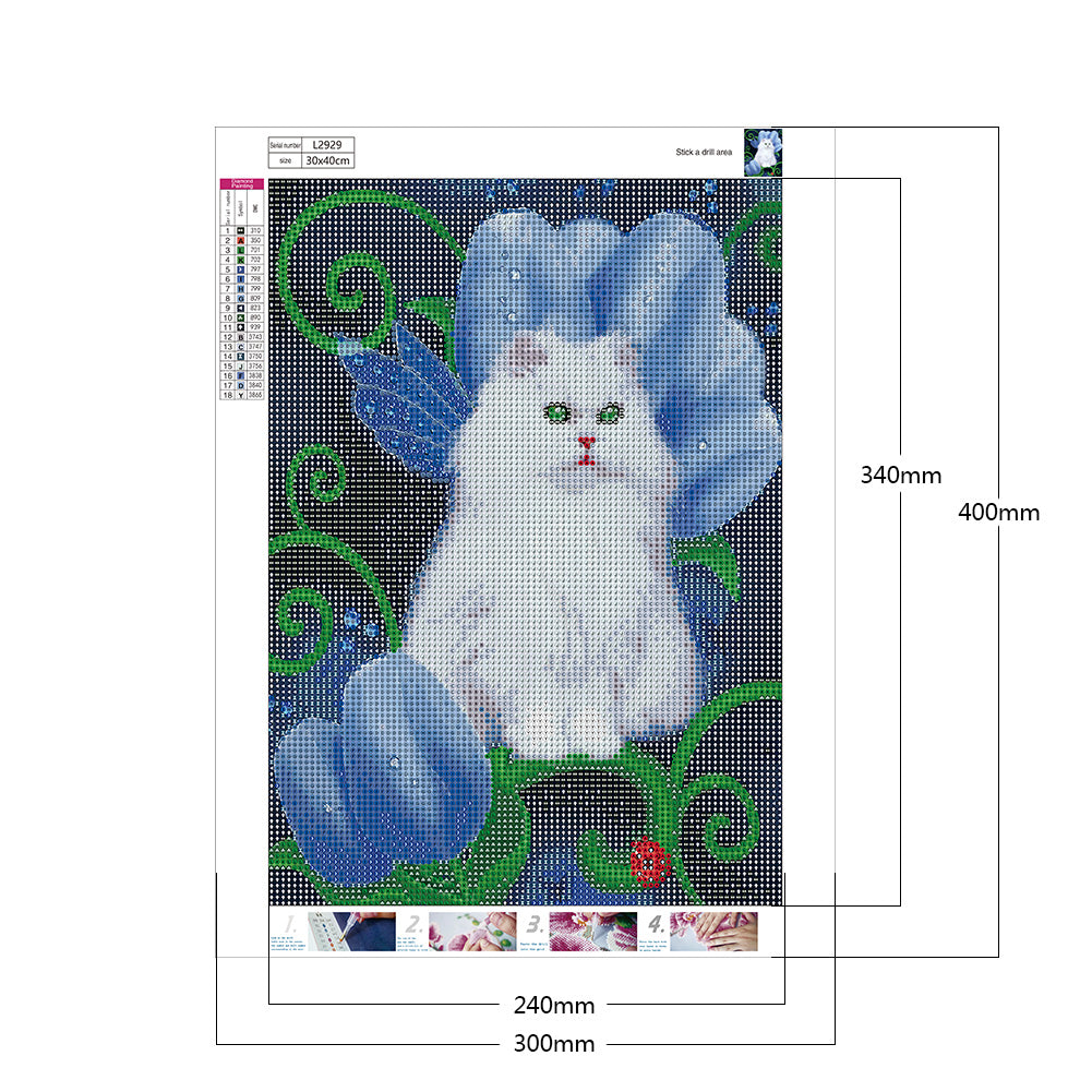 Cat - Full Round Drill Diamond Painting 30*40CM