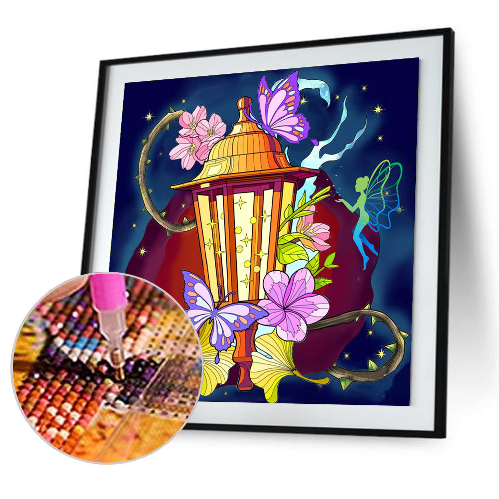 Butterfly Lantern - Full Round Drill Diamond Painting 35*35CM