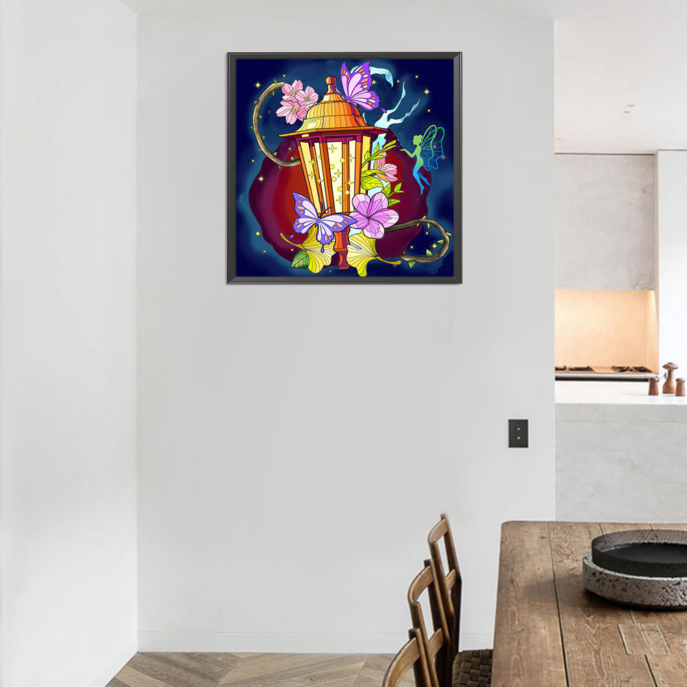 Butterfly Lantern - Full Round Drill Diamond Painting 35*35CM