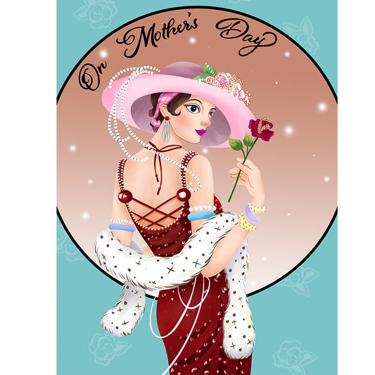Mother'S Day Lady - Full Round Drill Diamond Painting 30*40CM
