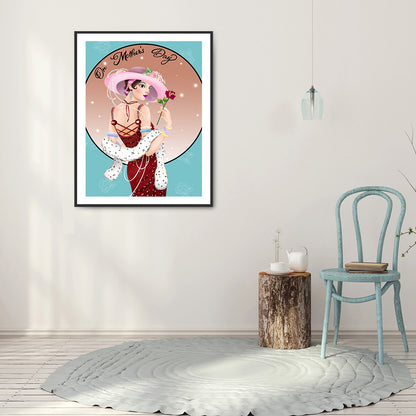 Mother'S Day Lady - Full Round Drill Diamond Painting 30*40CM