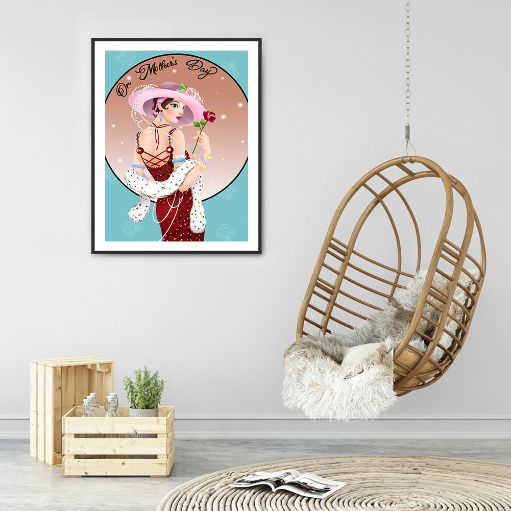 Mother'S Day Lady - Full Round Drill Diamond Painting 30*40CM