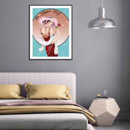 Mother'S Day Lady - Full Round Drill Diamond Painting 30*40CM