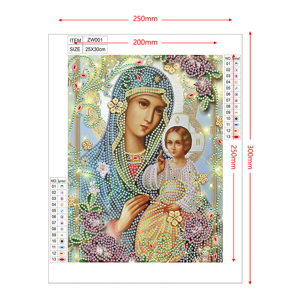 Religion - Special Shaped Drill Diamond Paiting 25*30cm