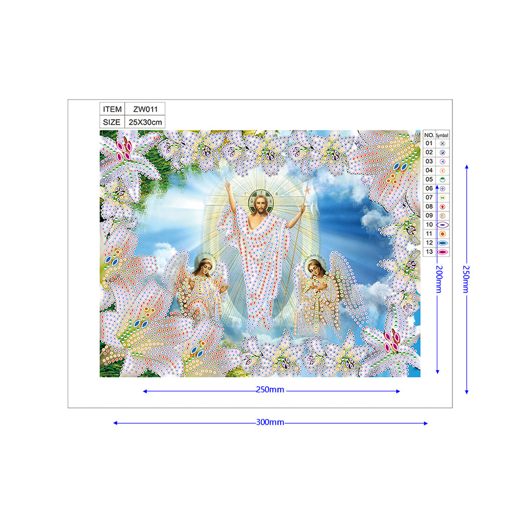 Religion - Special Shaped Drill Diamond Paiting 30*25cm