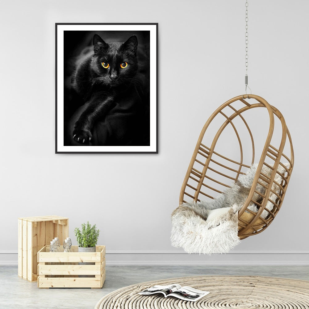 Black Cat - Full Round Drill Diamond Painting 50*60CM