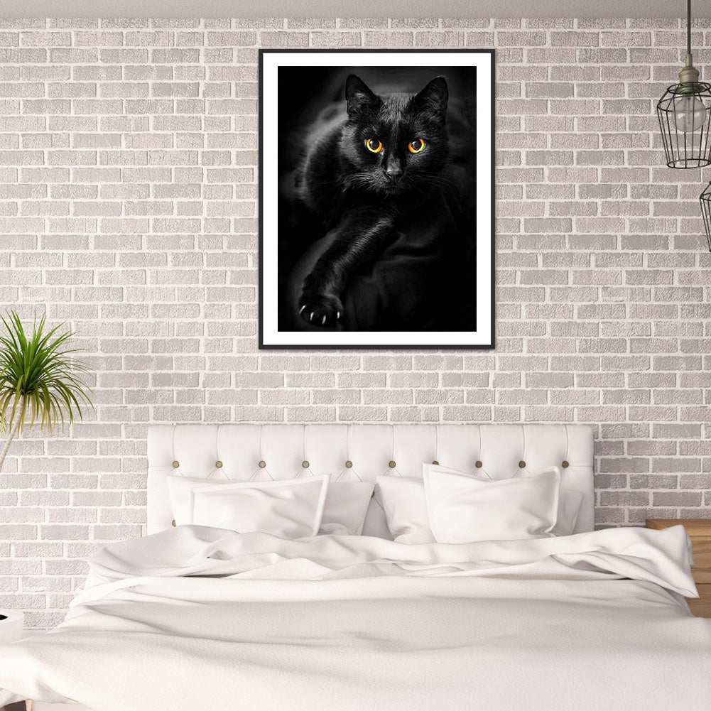 Black Cat - Full Round Drill Diamond Painting 50*60CM