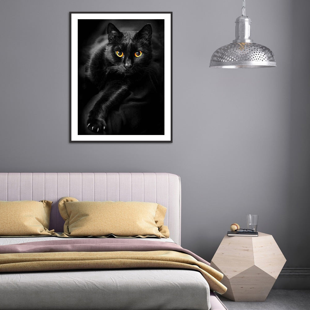 Black Cat - Full Round Drill Diamond Painting 50*60CM