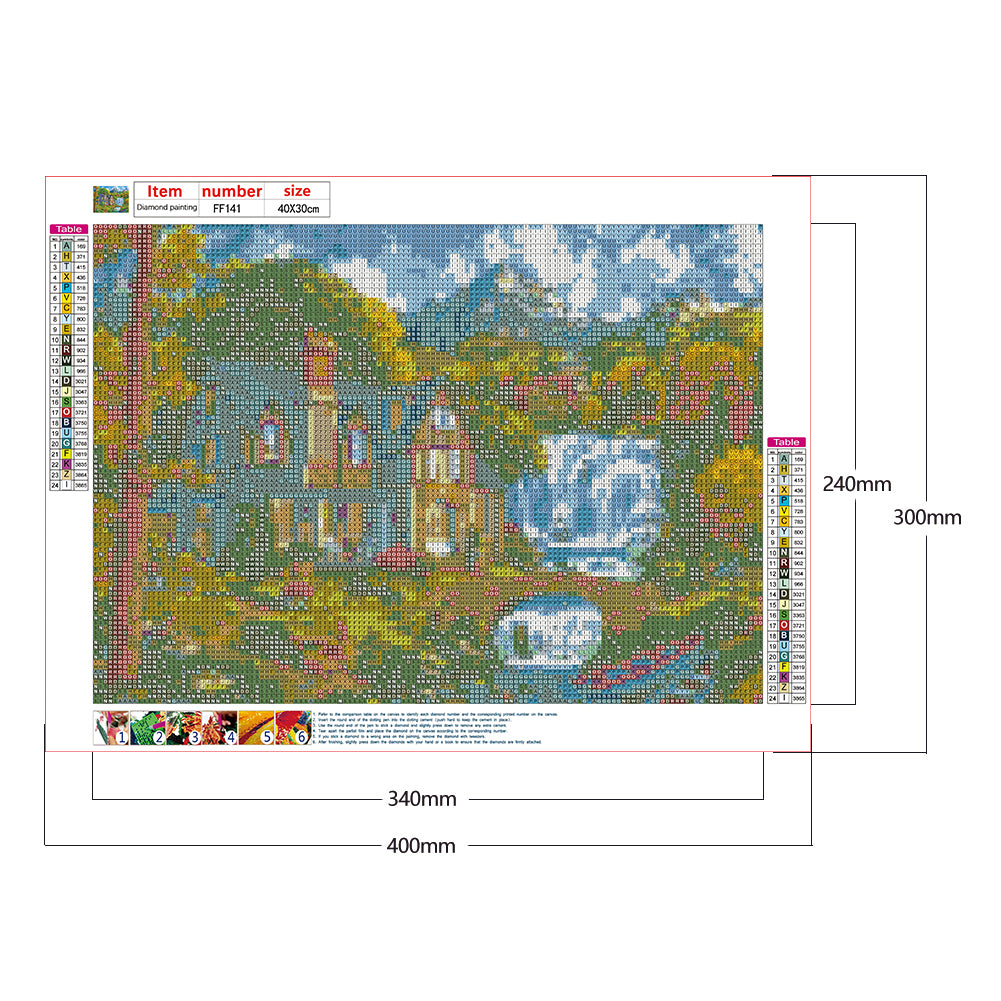 Garden Scenery - Full Square Drill Diamond Painting 40*30CM