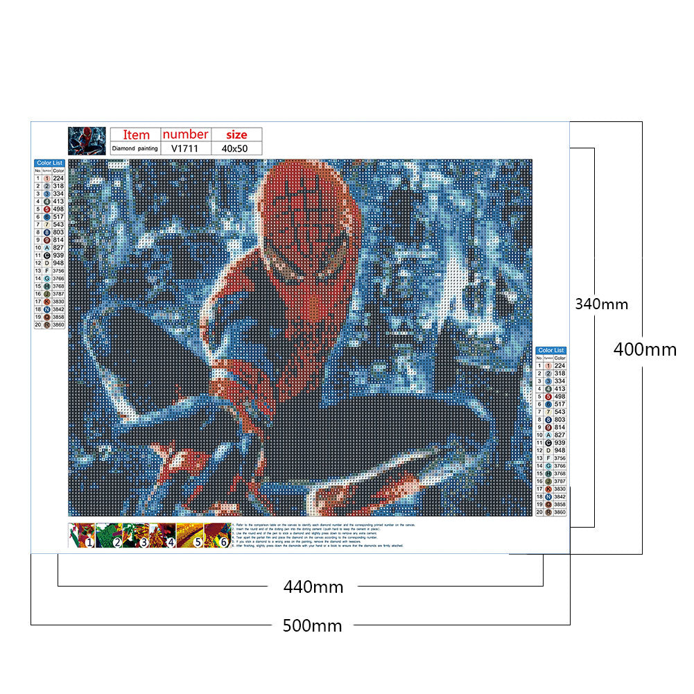 Spiderman - Full Round Drill Diamond Painting 50*40CM