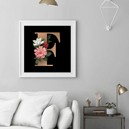 Alphabet Flower - Full Round Drill Diamond Painting 50*50CM