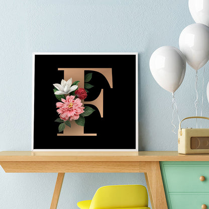 Alphabet Flower - Full Round Drill Diamond Painting 50*50CM