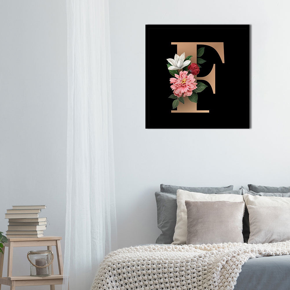 Alphabet Flower - Full Round Drill Diamond Painting 50*50CM