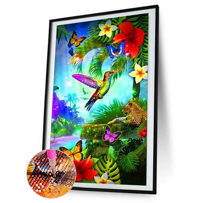 Bird Holding Flower - Full Round Drill Diamond Painting 40*70CM