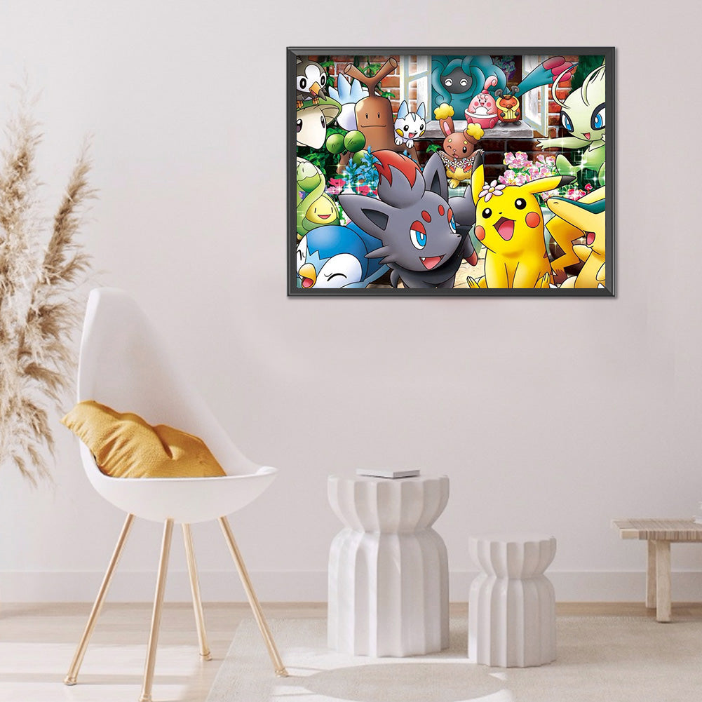 Pikachu - Full Round Drill Diamond Painting 40*30CM