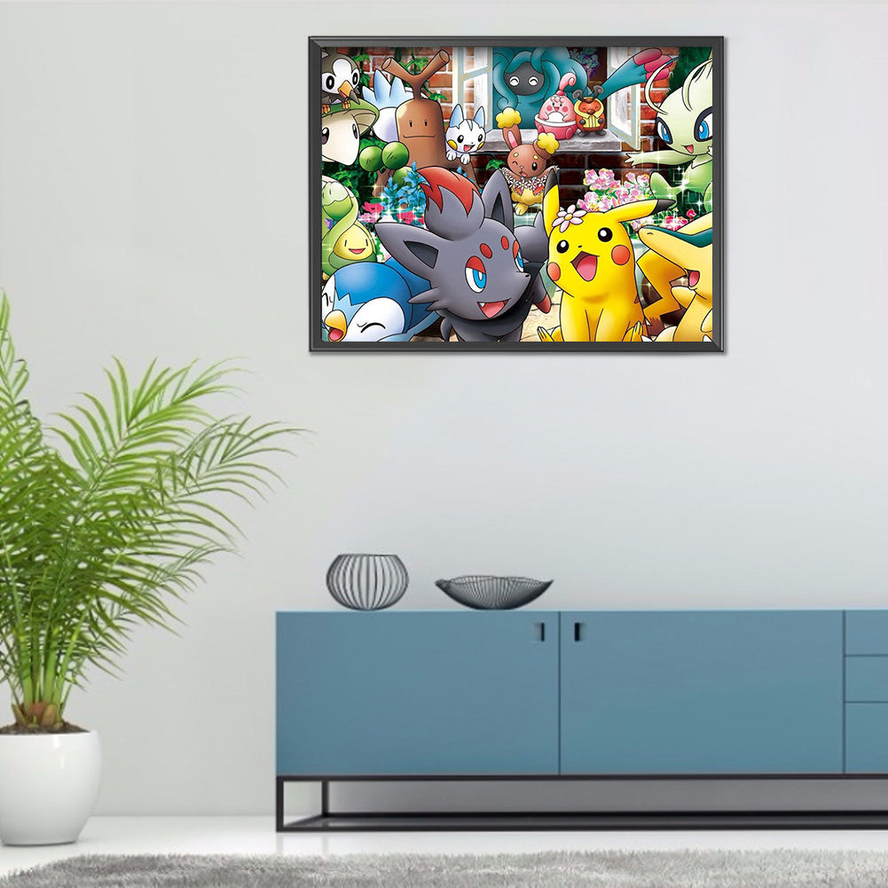 Pikachu - Full Round Drill Diamond Painting 40*30CM