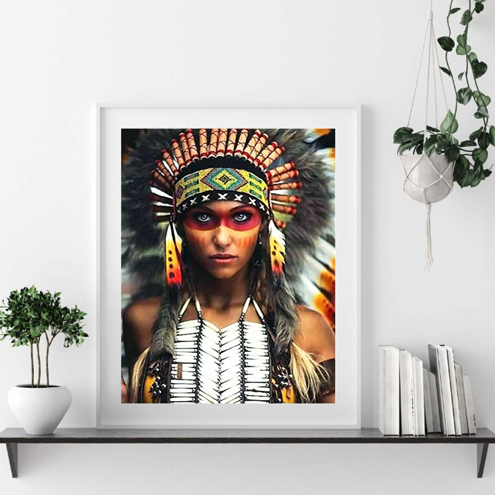 Indians - Full Round Drill Diamond Painting 50*60CM