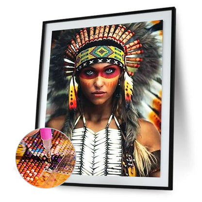 Indians - Full Round Drill Diamond Painting 50*60CM