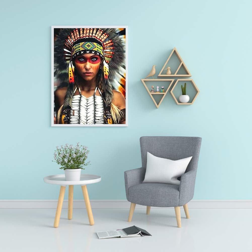 Indians - Full Round Drill Diamond Painting 50*60CM