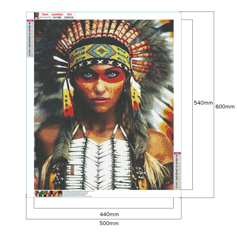 Indians - Full Round Drill Diamond Painting 50*60CM