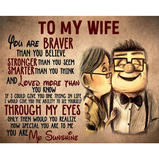 Old Couple English - Full Round Drill Diamond Painting 60*50CM