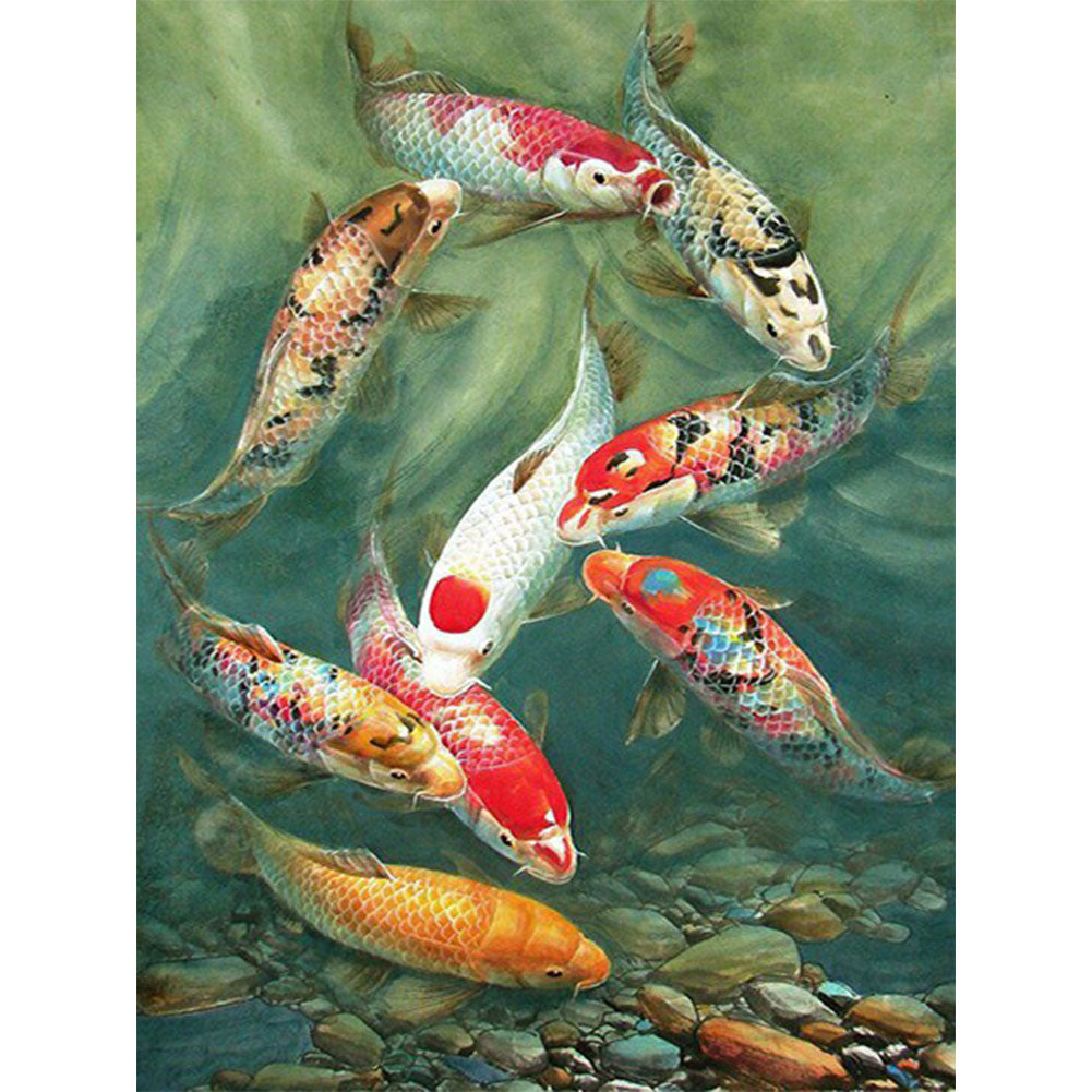 Koi Fish - Full Round Drill Diamond Painting 30*40CM