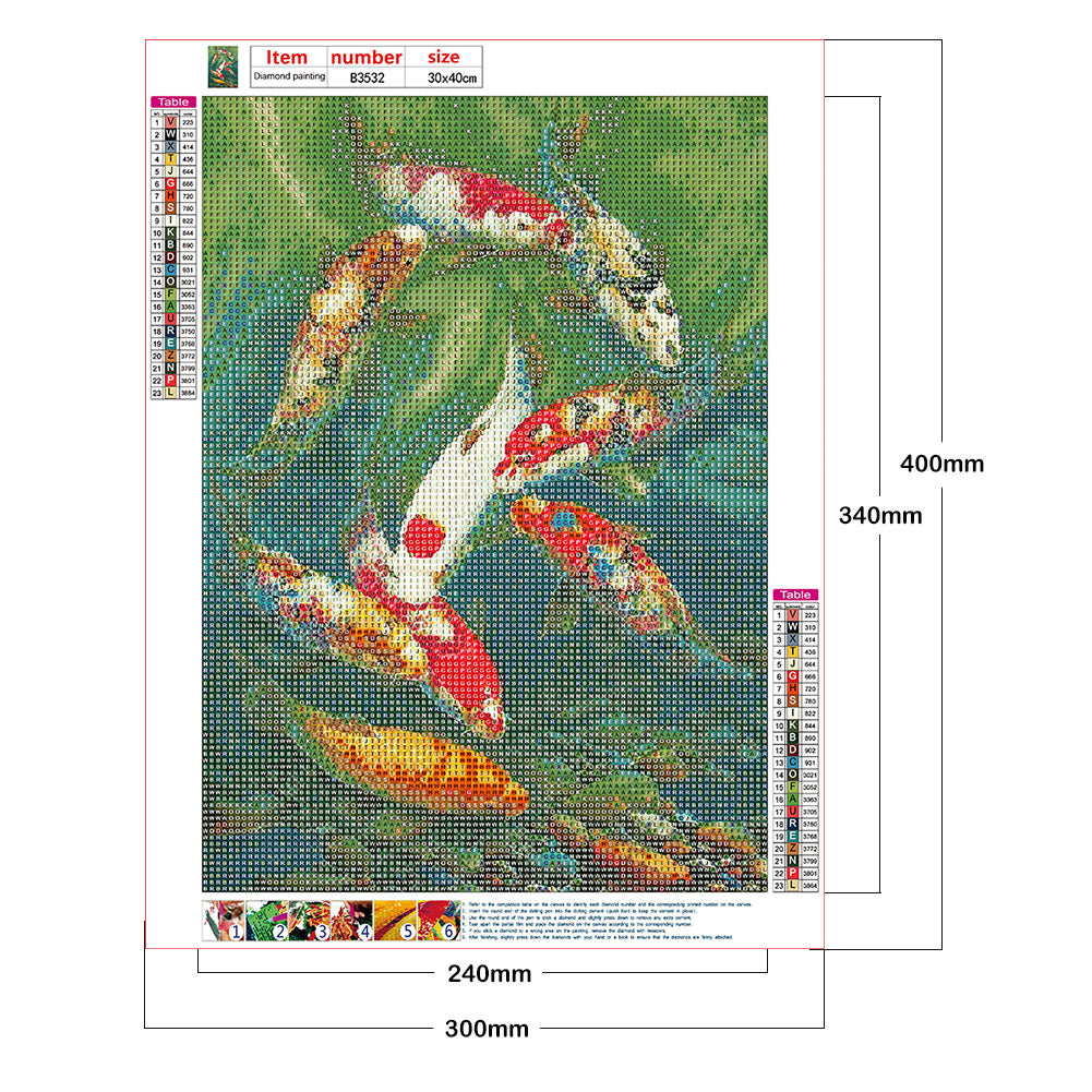 Koi Fish - Full Round Drill Diamond Painting 30*40CM