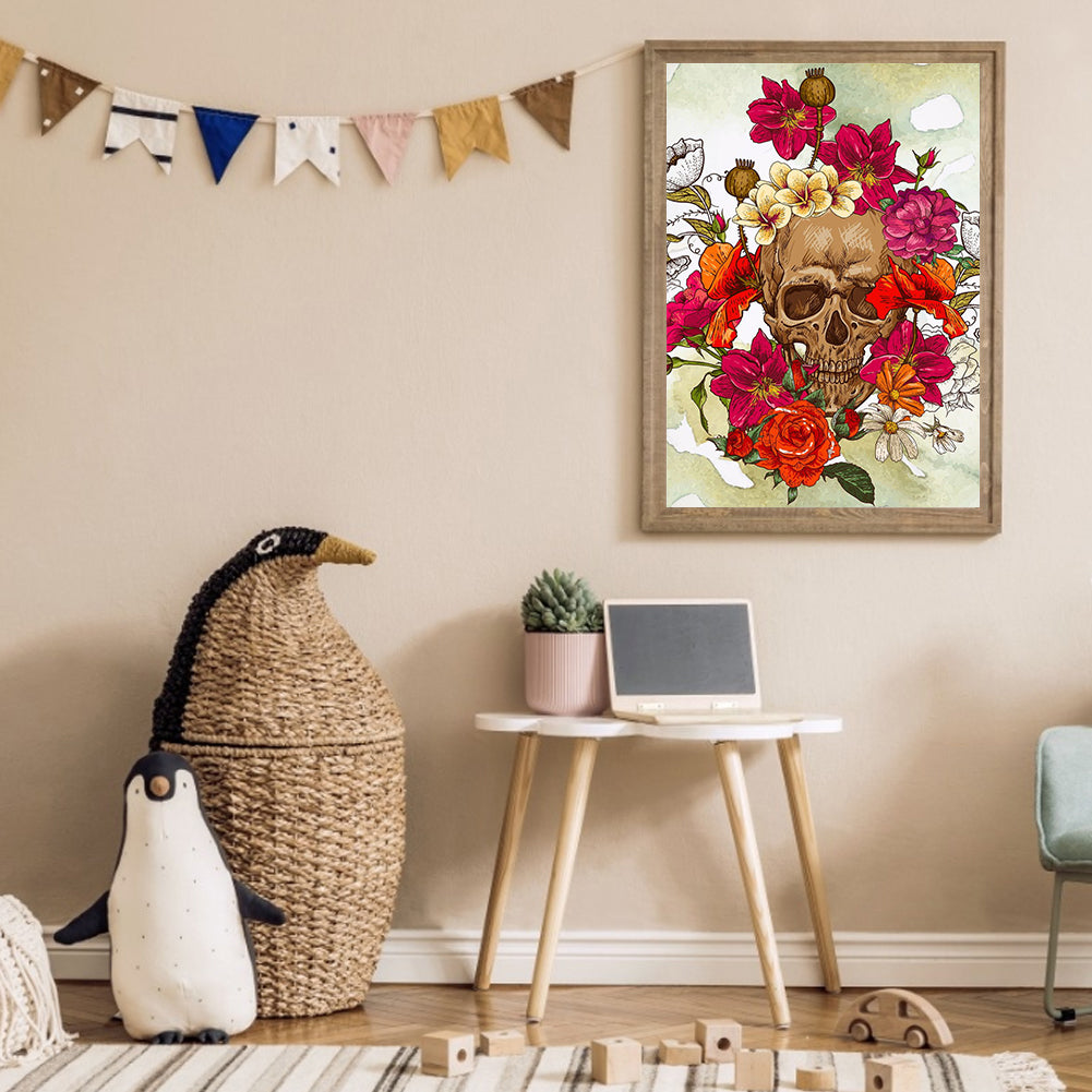 Skull - 11CT Stamped Cross Stitch 40*58CM