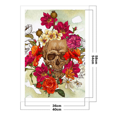 Skull - 11CT Stamped Cross Stitch 40*58CM